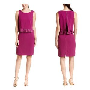 Trina Turk Women's Tieges Ruffle Popover Crepe Dress